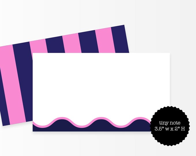 Navy and Pink Mini Note Cards – Tiny Notes for Lunchboxes, Gifts and Love Notes, 3.5x2 Little Notes, Preppy Stationery Set for Kids & Adults