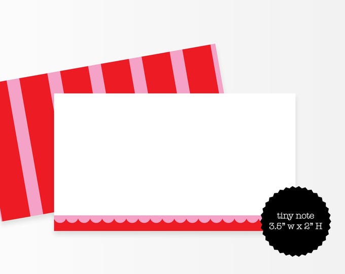 Colorful Scalloped Mini Note Cards, Tiny Notes 3.5x2 Inch, Set of 35, Gift Enclosure Cards, Party Favor Notes, Holiday Stationery