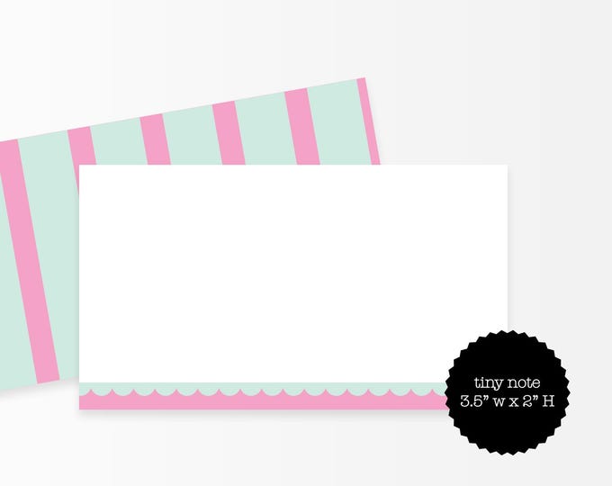 Mini Notes Pastel Stripe, Tiny Note Cards 3.5x2 Inch, Set of 35, Gift Enclosure Cards, Cute Lunchbox Notes, Party Favor Stationery