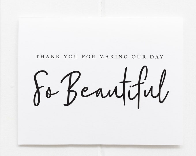 Wedding Planner Card, Thank You Beautiful Wedding, Wedding Decorator Thank You, Event Coordinator Card, Wedding Planner Card, Party Planner