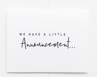 We have an announcement card, Baby Announcement Card, You're Going To Be Grandparents, Pregnancy Announcement,