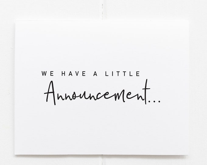 We have an announcement card, Baby Announcement Card, You're Going To Be Grandparents, Pregnancy Announcement,