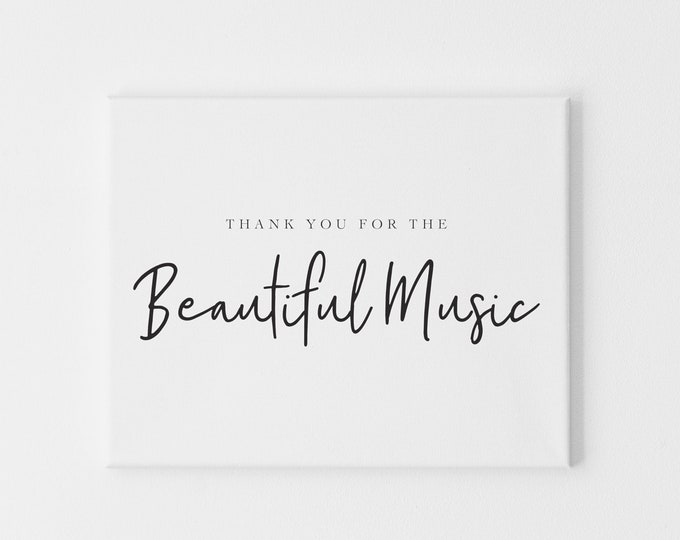 Thank you Card for Wedding Singer, Card for, Wedding Day Thank you for DJ, Thank you for the beautiful music card for DJ or Wedding Band