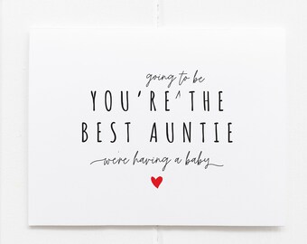 Aunt Pregnancy Announcement Card, You're Going To Be an Aunt, We Have a Little News, Best Aunt Card, Surprise Pregnancy Card