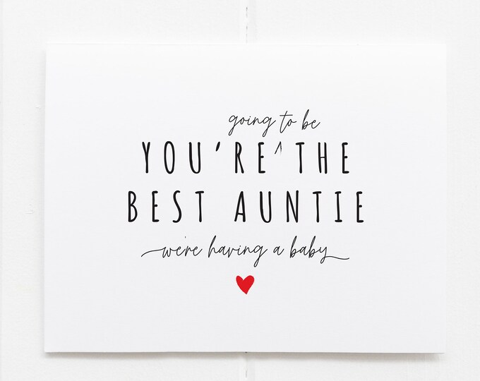 Aunt Pregnancy Announcement Card, You're Going To Be an Aunt, We Have a Little News, Best Aunt Card, Surprise Pregnancy Card