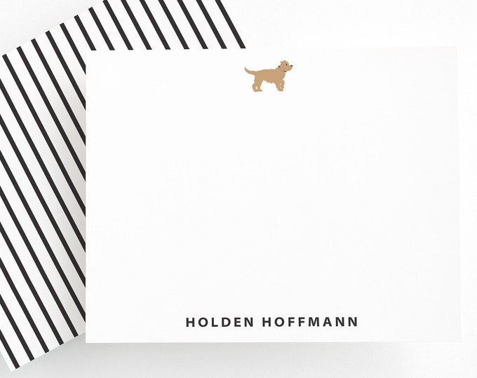 Cute BOYS dog red and white stationery gift, Custom Holiday Gifts for Kids, Personalized dog Stationery for Kids, Personalized boys Present