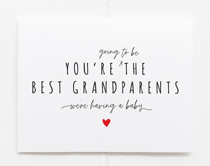 Grandparents Pregnancy Announcement Card, YWe Have a little news, We're Pregnant Card, Surprise Pregnancy Card