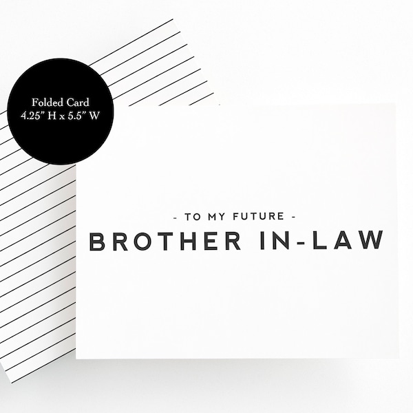 To My Future Brother In Law Card, wedding day cards, Card for Brother, Card to Brother In Law, Wedding Cards,  gifts for brother in law