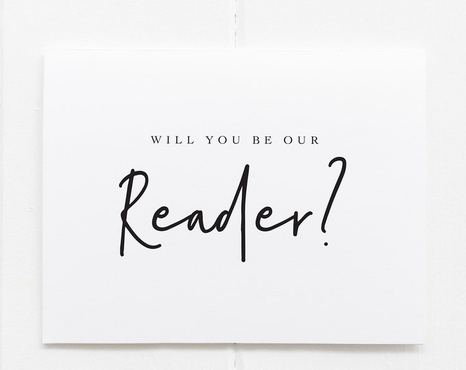 Will you be our reader request card, Will You Read At Our Wedding, Will You Be Our Reader, Wedding Card For Friend, Be our Reader Card