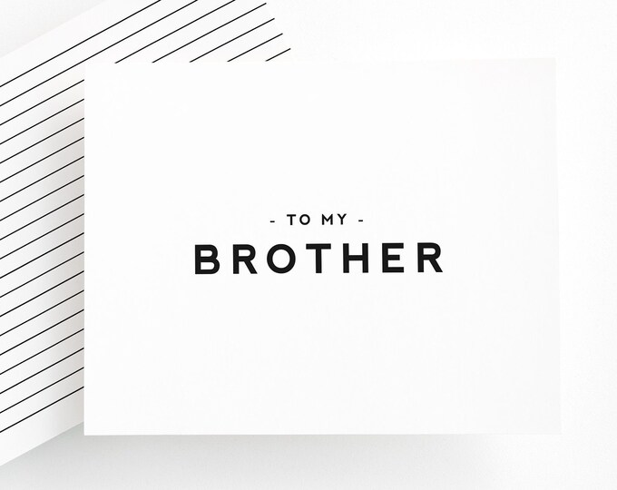 Simple To My Brother on my Wedding Day Card, Letter to my Brother on Wedding Day, Wedding Day Card for Family, Minimalist Wedding Card