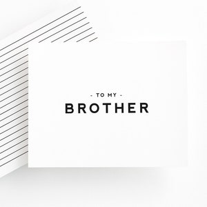Tarjeta sencilla para mi hermano en el día de mi boda, carta para mi hermano en el día de mi boda, tarjeta para el día de la boda para la familia, tarjeta de boda minimalista