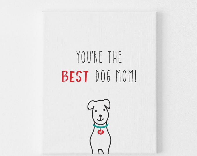 Best Dog Mom Ever Card – Cute Mother's Day Card from Dog, Funny Dog Mama Gift, Pet Lover Birthday Card, Puppy Mom Appreciation