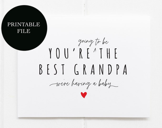 PRINTABLE Pregnancy Announcement Card, You're Going To Be a Grandpa, Digital Pregnancy Announcement, Modern Pregnancy Announcement