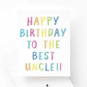 Birthday Card For Uncle, Happy Birthday Uncle Card, Colorful Birthday Card, Uncle Birthday Card, Happy Birthday Card for Uncle