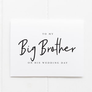 Tarjeta para mi hermano en el día de su boda, tarjeta de hermana a hermano en el día de su boda, tarjeta para el novio de parte de su hermana, tarjeta para el día de la boda de un hermano mayor