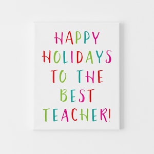 Idea de regalo de agradecimiento para maestros en vacaciones, regalo de Navidad para maestros, tarjeta navideña para maestros, regalos navideños y festivos para maestros