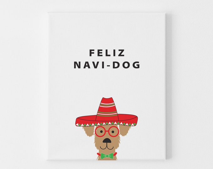 Happy Holidays Dog Card, Cute Feliz Navidad Dog Cards , Christmas Pun Card, Dog Walker Gift, Santa Claus Paws, Seasons Greetings