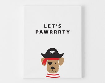 Dog Happy Birthday Pirate Card, Cute Pirate Cards , Birthday Pun Card, Dog Walker Gift, Kids Birthday Party Cards, Dog People Gifts