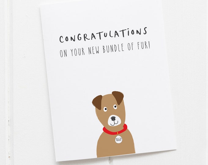 NEW DOG PARENT Card, New Dog card, new puppy card, new pet card, card for new dog, dog owner card, dog lover card, Dog parent card, dogs