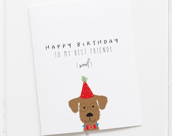 Birthday card from dog to dog mom, birthday card for dog dad,  happy birthday card from dog, card for dog grandma, dog grandpa