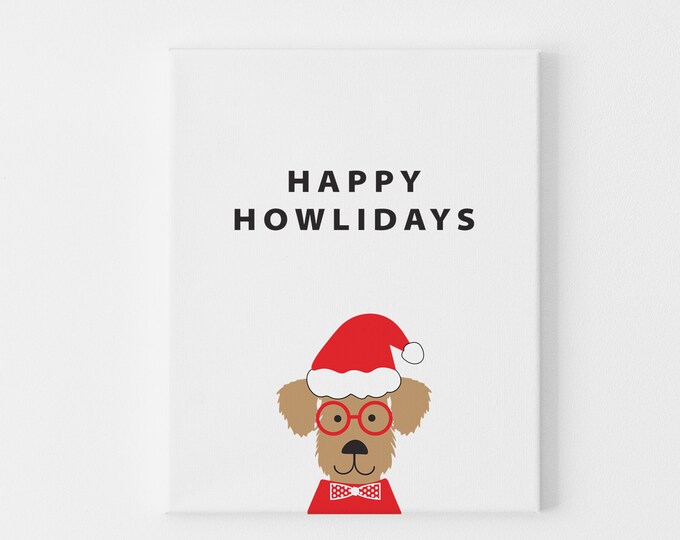 Happy Holidays Dog Card, Cute Merry Christmas Dog Cards , Christmas Pun Card, Dog Walker Gift, Santa Claus Paws, Seasons Greetings