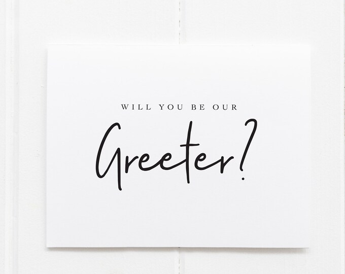 Will be our Greeter Proposal Card , Wedding Party Proposal Cards, Will You Be Our Greeter, Wedding Guest Greeter Card, Be our Usher Card