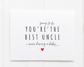 Uncle Pregnancy Announcement Card, You're Going To Be an Uncle, Surprise Pregnancy Card, We're Pregnant Card, Pregnancy Reveal Card