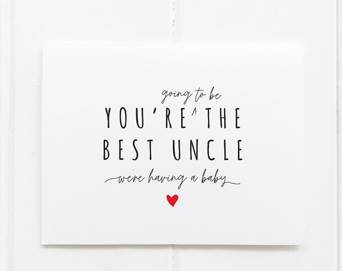 Uncle Pregnancy Announcement Card, You're Going To Be an Uncle, Surprise Pregnancy Card, We're Pregnant Card, Pregnancy Reveal Card