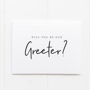 Will be our Greeter Proposal Card , Wedding Party Proposal Cards, Will You Be Our Greeter, Wedding Guest Greeter Card, Be our Usher Card