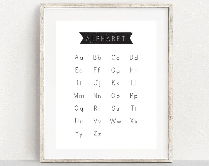 Alphabet Chart Printable, Educational Chart for Preschoolers, Alphabet Chart PDF, Preschool Poster, Learning Poster
