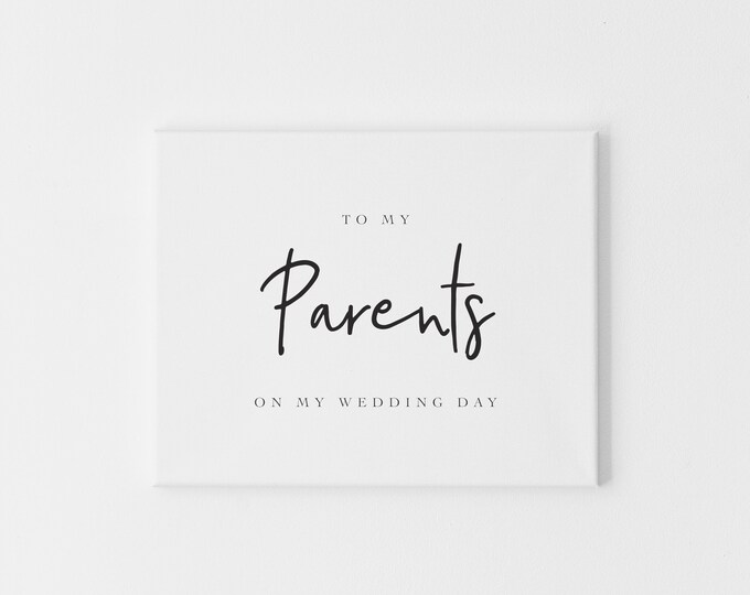 To My Parents on My Wedding Day Card, Wedding Party Card, Parents Wedding Day Card, Mom and Dad Wedding Day Thank You Cards, CC Paper Design