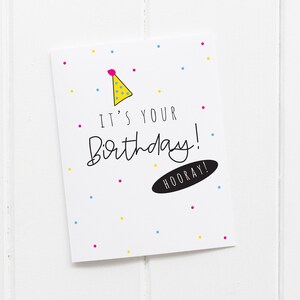 Hooray It&#39;s Your day Minimalist Birthday Card, Best Friend Birthday Card,  Dad Birthday, 50th Birthday, Employee or Co worker Birthday,