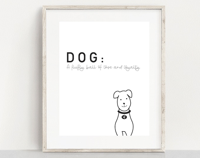 Definition of Dog Wall Decor, Dog Mom Gift, Dog Dad Gift, Dog Wall Decor, Dog Definition Print, Dog Lover Gift, printable wall art