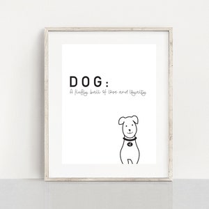 Definition of Dog Wall Decor, Dog Mom Gift, Dog Dad Gift, Dog Wall Decor, Dog Definition Print, Dog Lover Gift, printable wall art