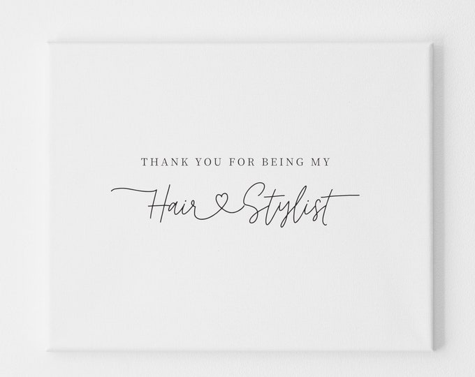 Hair Stylist Thank You Card, Card For Wedding Hairdresser, Wedding Stylist, Card For Hairstylist, Wedding Vendor Thank You Card, Thank You