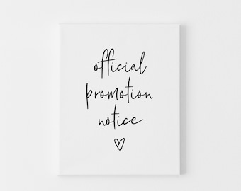 Official Promotion Notice Card, Pregnancy Announcement for Grandparents, Baby Reveal Gift, New Baby Announcement, Printable or Physical Card
