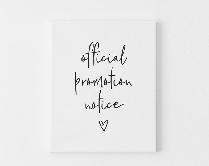 Official Promotion Notice Card, Pregnancy Announcement for Grandparents, Baby Reveal Gift, New Baby Announcement, Printable or Physical Card