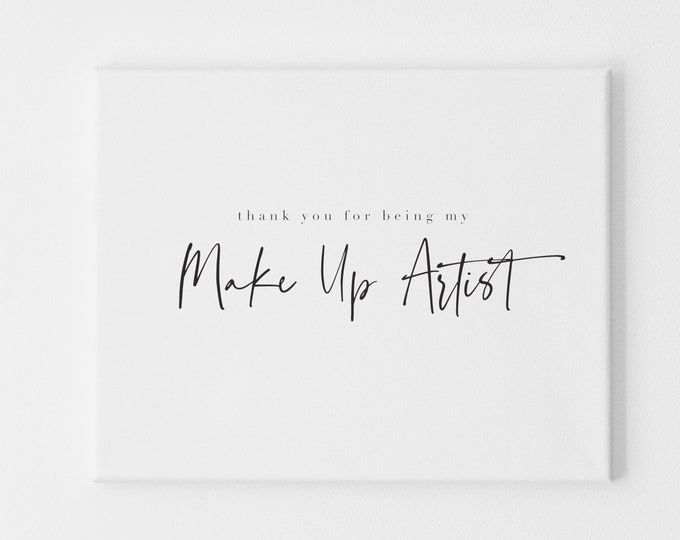 Make Up Artist Thank You Card, Card For Wedding Vendo, Wedding Stylist, Card For Hairstylist, Wedding Vendor Thank You Card, Thank You