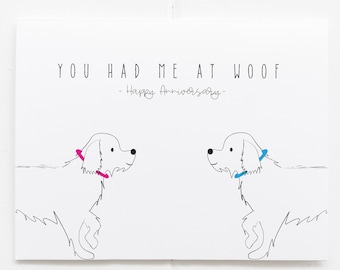 Anniversary Cards, Anniversary Card for Husband, Dog Anniversary Card, 4 year anniversary gifts for boyfriend, 10th anniversary gift for him