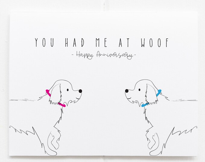Anniversary Cards, Anniversary Card for Husband, Dog Anniversary Card, 4 year anniversary gifts for boyfriend, 10th anniversary gift for him