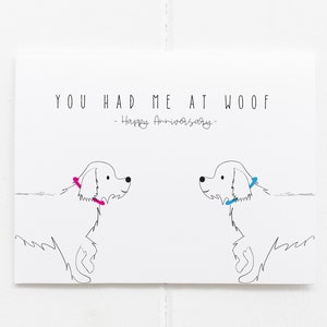 Tarjetas de aniversario, tarjeta de aniversario para esposo, tarjeta de aniversario para perro, regalos de aniversario de 4 años para novio, regalo de décimo aniversario para él