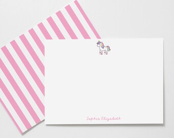 Rainbow Unicorn Stationery for Little Girls, Cute Girls Stationery Set, Pink Unicorn Stationary for Girls, Birthday Gift for Kids