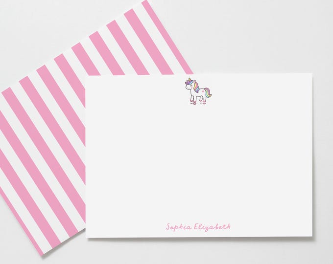 Rainbow Unicorn Stationery for Little Girls, Cute Girls Stationery Set, Pink Unicorn Stationary for Girls, Birthday Gift for Kids