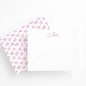 Gepersonaliseerd briefpapier, gepersonaliseerd briefpapier, roze notitiekaarten, briefkaarten ster, briefpapier baby, bedankkaarten, briefpapier meisjes