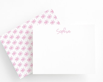 Personalized Stationery, Personalized Stationary,  pink Note Cards, star Notecards, Baby Stationary, Thank You Cards, Girls Stationery
