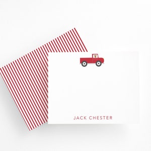 Rode vrachtwagen briefpapier voor jongens, schattige hond in vrachtwagen briefpapier set, rode vrachtwagen briefpapier voor jongens, verjaardagscadeau voor kinderen