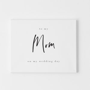 Tarjeta para mi mamá en el día de mi boda, tarjeta para el día de la boda de mamá, tarjeta de caligrafía para el día de la boda de mamá, tarjeta de boda para padres, tarjeta para mis padres