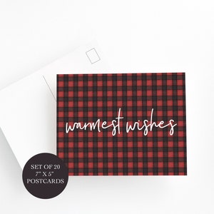 "Weihnachts-Postkarten Set ""Weihnachtspostkarten-Set Weihnachtspostkarten, Weihnachtspostkarten-Set, Weihnachtspostkarten-Set, Weihnachtspostkarten-Set, rote und schwarze Büffel-Karos."