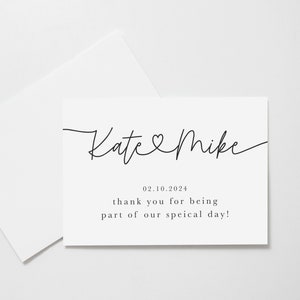 Tarjetas de agradecimiento de boda, tarjetas de agradecimiento de boda personalizadas, conjunto de tarjetas de agradecimiento de boda, notas de agradecimiento de boda simples, agradecimiento al proveedor