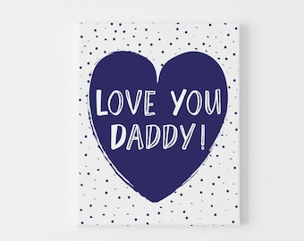 Heart Valentine's Day Card for Daddy, Love You Daddy Valentine's Day Cards from Kids, Daddy's First Valentine's Day Card, Blue Hearts